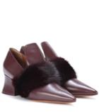 Givenchy Mink Fur-trimmed Leather Pumps