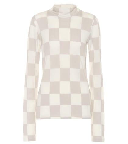 Jil Sander Checked Wool-blend Top