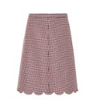 Redvalentino Checked Wool And Silk-blend Skirt