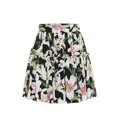 Dolce & Gabbana Floral Cotton-poplin Miniskirt