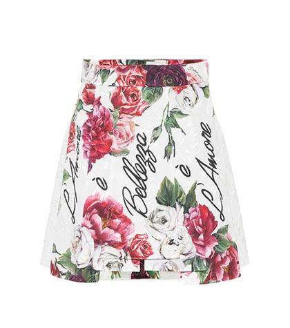 Dolce & Gabbana Floral Brocade Cotton-blend Skirt