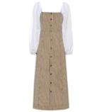 Ganni Striped Cotton-blend Midi Dress