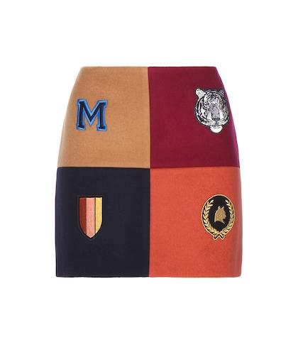 Carolina Herrera Embellished Wool-blend Miniskirt