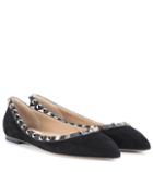 Tory Sport Valentino Garavani Rockstud Suede Ballerinas