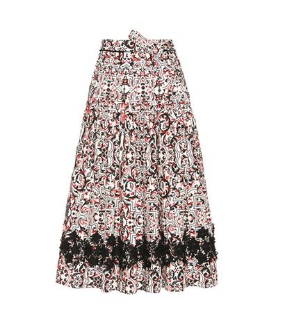Tomas Maier Printed Cotton Skirt With Appliqué