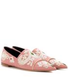 Etro Embroidered Leather Ballerinas