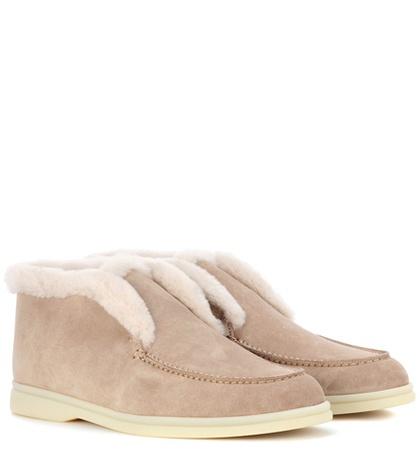 Loro Piana Open Walk Suede Ankle Boots