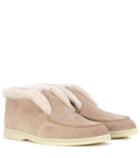 Loro Piana Open Walk Suede Ankle Boots