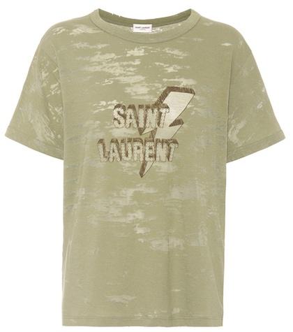 Saint Laurent Printed Dévoré Jersey T-shirt