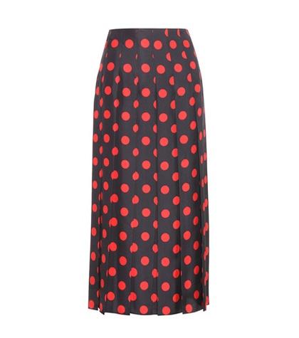 Gucci Printed Pleated Silk Skirt
