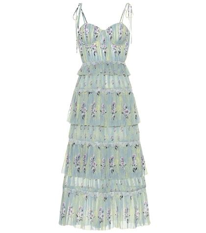 Self-portrait Floral Chiffon Midi Dress