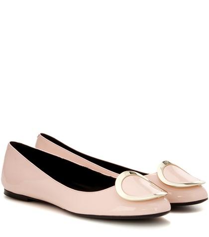 Roger Vivier Round Belle Patent Leather Ballerinas