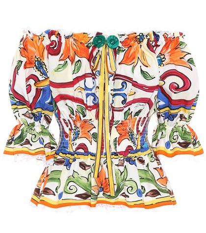 Dolce & Gabbana Majolica Printed Cotton Top