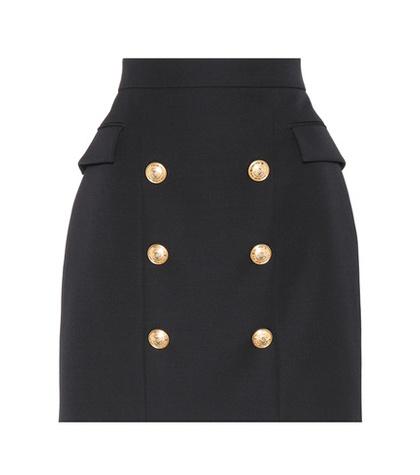 Balmain Wool Crêpe Skirt