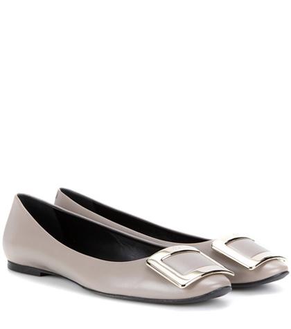 Valentino Belle Vivier Leather Ballerinas