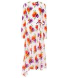 Msgm Floral-printed Silk Midi Dress