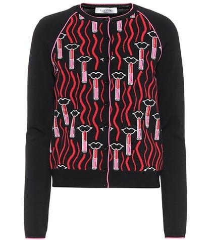 Valentino Intarsia-knit Cardigan
