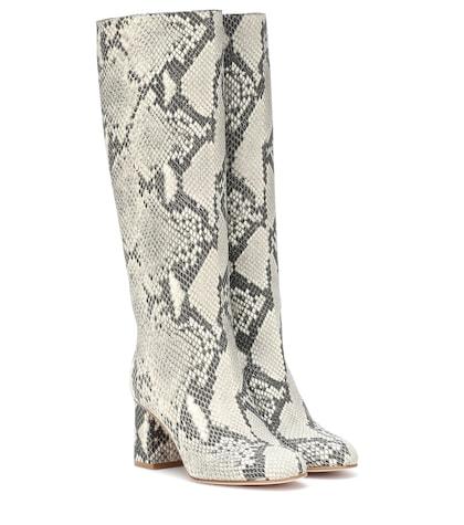 Gianvito Rossi Red (v) Snake-effect Knee High Boots
