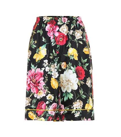 Roger Vivier Floral-printed Silk Shorts