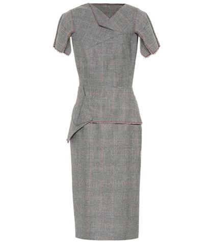 Rick Owens Checked Wool Midi Dress