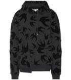 Mcq Alexander Mcqueen Flocked Velvet Swallow Hoodie