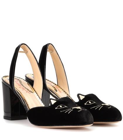 Alexander Wang Kitty Velvet Slingback Pumps