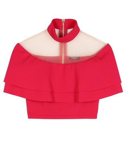 Balmain Ruffled Crop Top