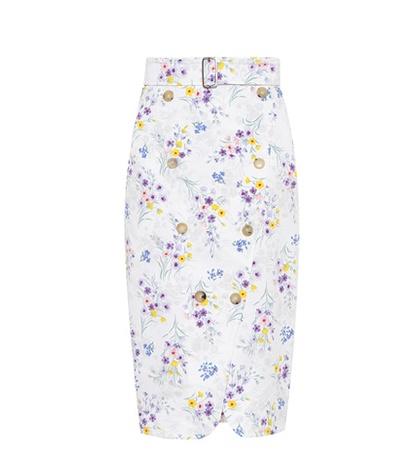 Max Mara Ginseng Floral-printed Cotton Skirt