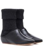 Jimmy Choo Rocia Knit And Leather Ankle Boots