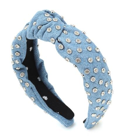 Lele Sadoughi Crystal-embellished Denim Headband
