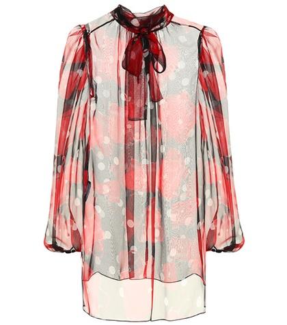 Dolce & Gabbana Floral Silk Chiffon Blouse