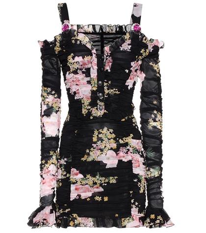 Brunello Cucinelli Embellished Floral-printed Mini Dress