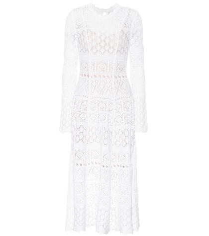 Carolina Herrera Cotton Macramé Midi Dress