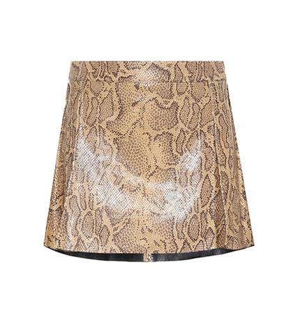 Chlo Python-printed Leather Miniskirt