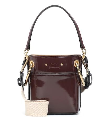 Mugler Mini Roy Patent Leather Bucket Bag