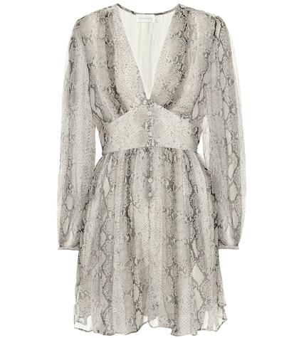 Zimmermann Corsage Python-printed Silk Playsuit