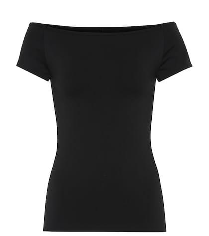 Helmut Lang Off-the-shoulder Stretch Knit Top