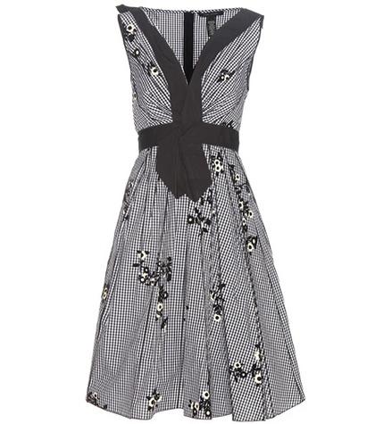 Marc Jacobs Gingham Cotton Dress With Appliqué