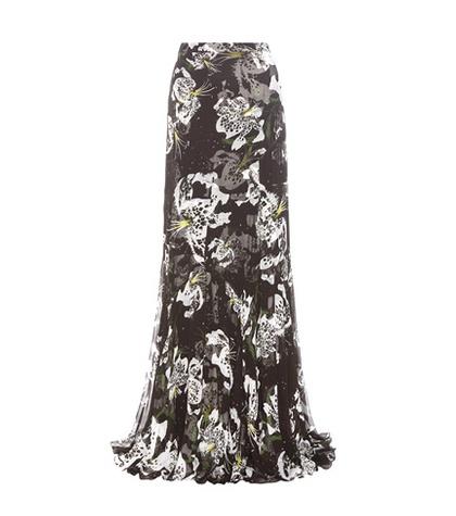 Erdem Leandra Floral-printed Silk Skirt
