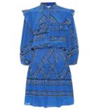 Ganni Sandwashed Silk Smocked Minidress