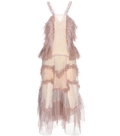 Saint Laurent Ruffled Lace Dress