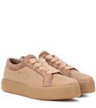 Kalita Suede-trimmed Cashmere Sneakers