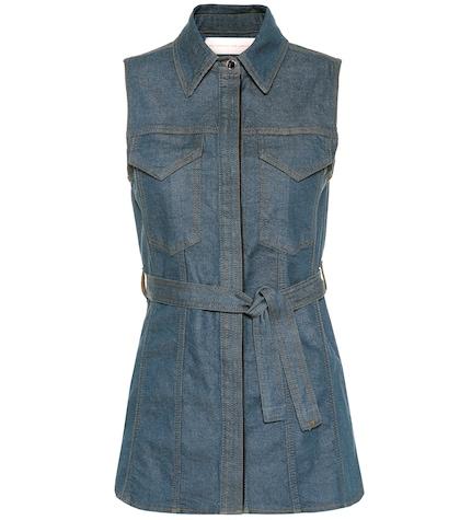 Victoria Victoria Beckham Belted Denim Top