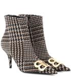 Balenciaga Bb Houndstooth Ankle Boots