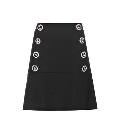 Dolce & Gabbana Embellished Virgin Wool Skirt