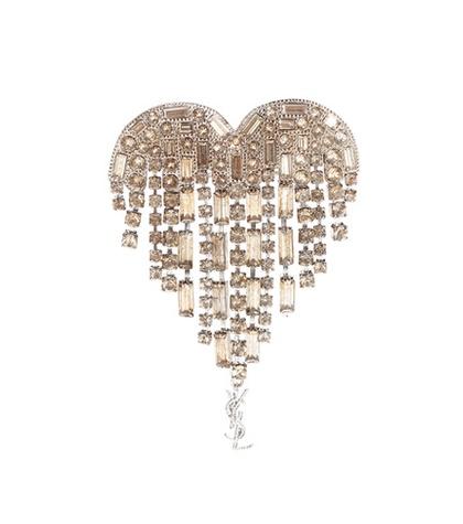 Melissa Odabash Crystal-embellished Heart Brooch