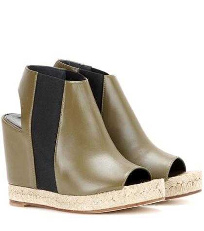 Balenciaga Rope Leather Peep-toe Wedge Sandals