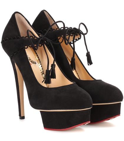 Charlotte Olympia Ophelia Suede Platform Pumps