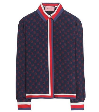 Gucci Guccighost Printed Silk Shirt