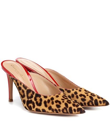 Simone Rocha Lyle Printed Calf Hair Mules